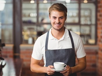 picture of a cafe employee barista